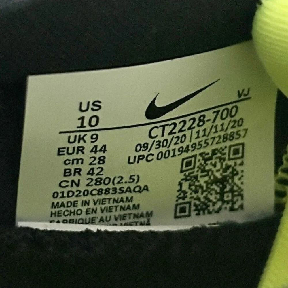 Nike ZoomX Invincible Run Flyknit “Volt” Men’s Size 10 Running Shoes